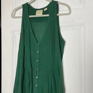 ANTHRO Maeve Green Sleeveless V-Neck